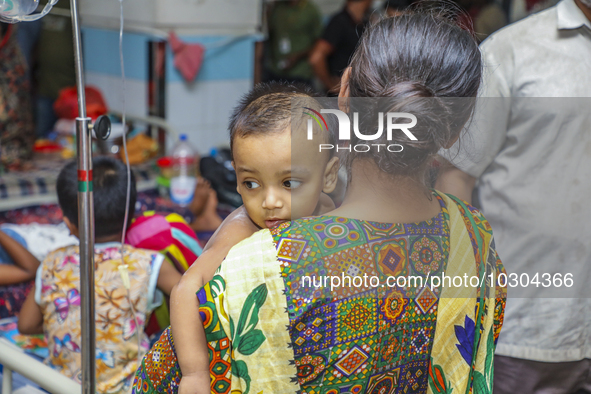 People suffering from dengue fever as they admitted for treatment at a government hospital in Dhaka, Bangladesh, on July 26, 2023. The dengu...