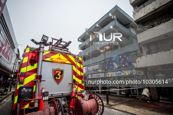 
Firefighters respond to a gas explosion emergency at a residential building in Osorno on July 26, 2023. 