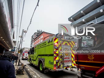 
Firefighters respond to a gas explosion emergency at a residential building in Osorno on July 26, 2023. (