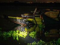 A view of the capsized boat in Laguna Lake that killed more than 20 people, in Binangonan, Rizal Province, Philippines, on July 27, 2023. (