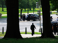 Police respond to reports of an active shooter at or near the Russell Senate Office Building in Washington, D.C. on August 2, 2023. (