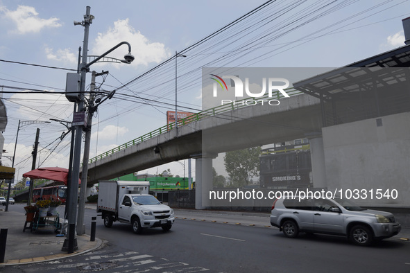 Panoramic view of a pole with loudspeakers of the Mexican Seismic Alert System (SASMEX) in Mexico City, which has been in operation for thre...