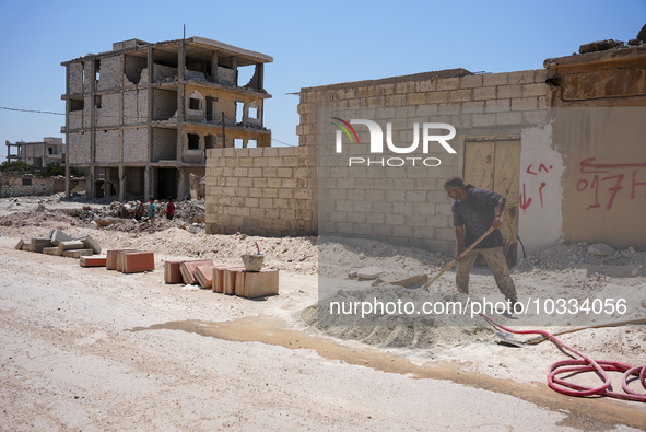 Pictures show the daily life in the city of Jinderes, northwest Syria, after 6 months of the devastating earthquake that struck Turkey and n...