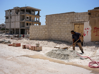 Pictures show the daily life in the city of Jinderes, northwest Syria, after 6 months of the devastating earthquake that struck Turkey and n...