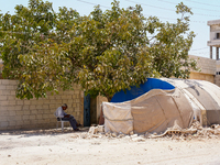 Pictures show the daily life in the city of Jinderes, northwest Syria, after 6 months of the devastating earthquake that struck Turkey and n...