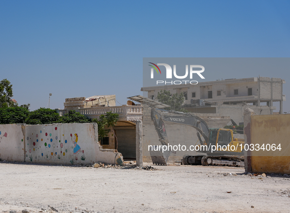 Pictures show the daily life in the city of Jinderes, northwest Syria, after 6 months of the devastating earthquake that struck Turkey and n...