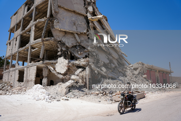 Pictures show the daily life in the city of Jinderes, northwest Syria, after 6 months of the devastating earthquake that struck Turkey and n...