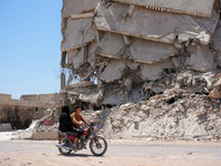 Pictures show the daily life in the city of Jinderes, northwest Syria, after 6 months of the devastating earthquake that struck Turkey and n...