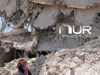 Pictures show the daily life in the city of Jinderes, northwest Syria, after 6 months of the devastating earthquake that struck Turkey and n...