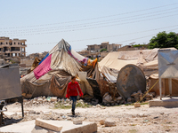 Pictures show the daily life in the city of Jinderes, northwest Syria, after 6 months of the devastating earthquake that struck Turkey and n...