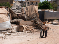 Pictures show the daily life in the city of Jinderes, northwest Syria, after 6 months of the devastating earthquake that struck Turkey and n...