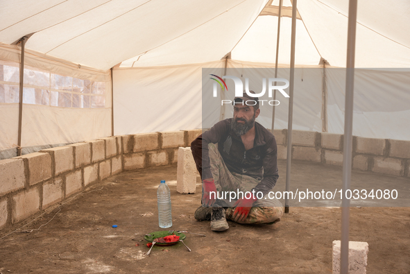 Pictures show the daily life in the city of Jinderes, northwest Syria, after 6 months of the devastating earthquake that struck Turkey and n...