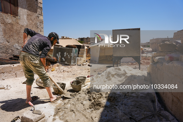 Pictures show the daily life in the city of Jinderes, northwest Syria, after 6 months of the devastating earthquake that struck Turkey and n...