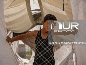 Pictures show the daily life in the city of Jinderes, northwest Syria, after 6 months of the devastating earthquake that struck Turkey and n...