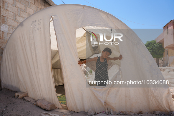 Pictures show the daily life in the city of Jinderes, northwest Syria, after 6 months of the devastating earthquake that struck Turkey and n...