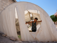 Pictures show the daily life in the city of Jinderes, northwest Syria, after 6 months of the devastating earthquake that struck Turkey and n...