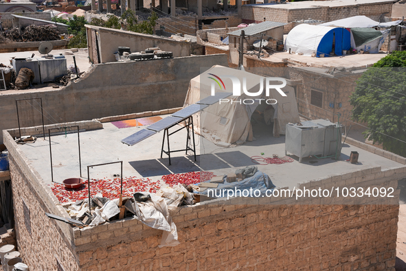 Pictures show the daily life in the city of Jinderes, northwest Syria, after 6 months of the devastating earthquake that struck Turkey and n...