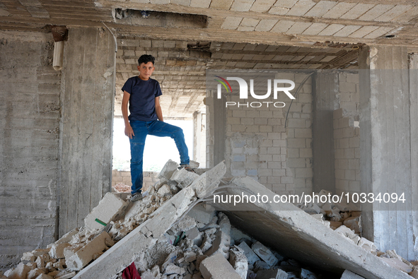 Pictures show the daily life in the city of Jinderes, northwest Syria, after 6 months of the devastating earthquake that struck Turkey and n...