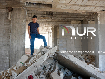 Pictures show the daily life in the city of Jinderes, northwest Syria, after 6 months of the devastating earthquake that struck Turkey and n...