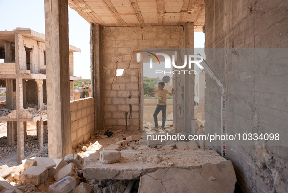 Pictures show the daily life in the city of Jinderes, northwest Syria, after 6 months of the devastating earthquake that struck Turkey and n...