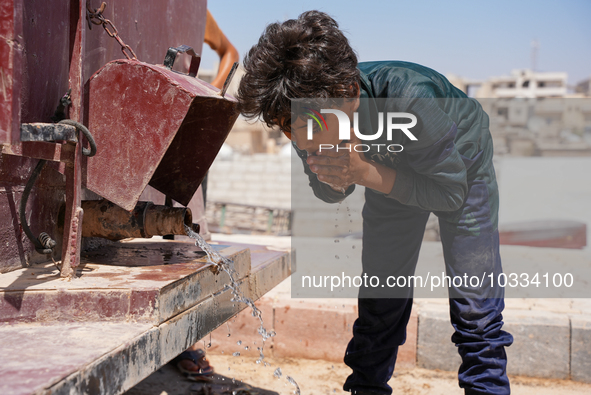 Pictures show the daily life in the city of Jinderes, northwest Syria, after 6 months of the devastating earthquake that struck Turkey and n...