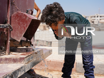 Pictures show the daily life in the city of Jinderes, northwest Syria, after 6 months of the devastating earthquake that struck Turkey and n...