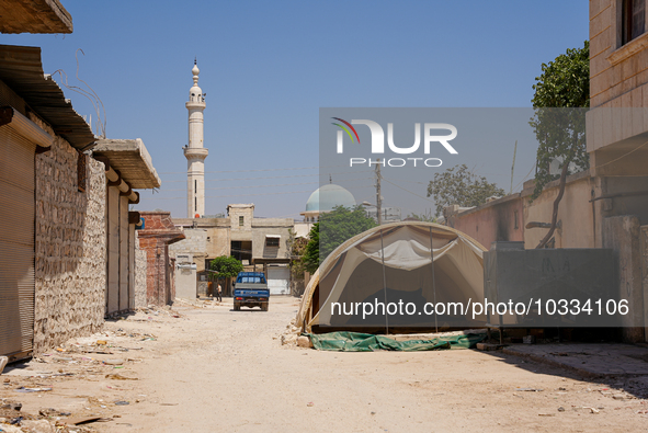 Pictures show the daily life in the city of Jinderes, northwest Syria, after 6 months of the devastating earthquake that struck Turkey and n...