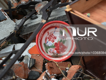 A general view of the disaster site where houses collapsed after a tornado in Dafeng district, Yancheng City, Jiangsu province, China, Augus...