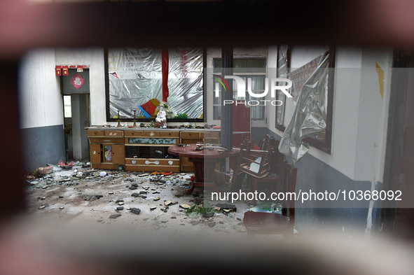 A general view of the disaster site where houses collapsed after a tornado in Dafeng district, Yancheng City, Jiangsu province, China, Augus...