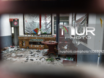 A general view of the disaster site where houses collapsed after a tornado in Dafeng district, Yancheng City, Jiangsu province, China, Augus...