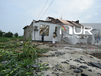 A general view of the disaster site where houses collapsed after a tornado in Dafeng district, Yancheng City, Jiangsu province, China, Augus...