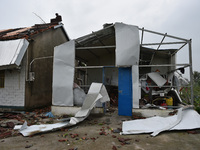 A general view of the disaster site where houses collapsed after a tornado in Dafeng district, Yancheng City, Jiangsu province, China, Augus...