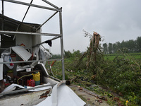 A general view of the disaster site where houses collapsed after a tornado in Dafeng district, Yancheng City, Jiangsu province, China, Augus...