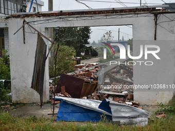 A general view of the disaster site where houses collapsed after a tornado in Dafeng district, Yancheng City, Jiangsu province, China, Augus...