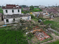 A general view of the disaster site where houses collapsed after a tornado in Dafeng district, Yancheng City, Jiangsu province, China, Augus...