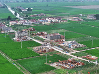 A general view of the disaster site where houses collapsed after a tornado in Dafeng district, Yancheng City, Jiangsu province, China, Augus...