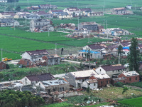 A general view of the disaster site where houses collapsed after a tornado in Dafeng district, Yancheng City, Jiangsu province, China, Augus...