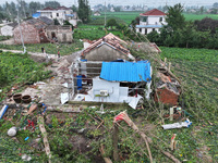 A general view of the disaster site where houses collapsed after a tornado in Dafeng district, Yancheng City, Jiangsu province, China, Augus...