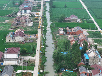 A general view of the disaster site where houses collapsed after a tornado in Dafeng district, Yancheng City, Jiangsu province, China, Augus...