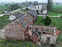 A general view of the disaster site where houses collapsed after a tornado in Dafeng district, Yancheng City, Jiangsu province, China, Augus...