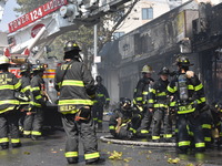 5-alarm fire in Brooklyn, New York, United States on August 20, 2023 damages several stores on Lee Avenue Sunday. Several firefighters were...