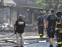 5-alarm fire in Brooklyn, New York, United States on August 20, 2023 damages several stores on Lee Avenue Sunday. Several firefighters were...