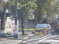 5-alarm fire in Brooklyn, New York, United States on August 20, 2023 damages several stores on Lee Avenue Sunday. Several firefighters were...