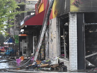 5-alarm fire in Brooklyn, New York, United States on August 20, 2023 damages several stores on Lee Avenue Sunday. Several firefighters were...