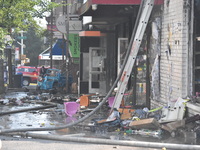 5-alarm fire in Brooklyn, New York, United States on August 20, 2023 damages several stores on Lee Avenue Sunday. Several firefighters were...