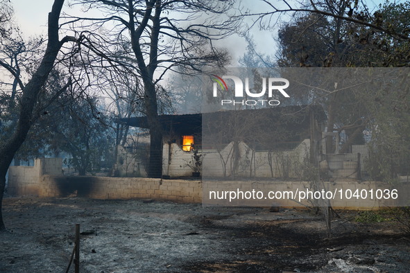 A house is burned  at Mount Parnitha. 22/8/23 