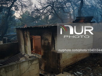 The storehouse of a house when it burns at mountain Parnitha 22/8/23 (