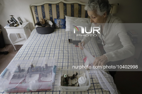 Catia Lattouf, health couch, rescuer and hummingbird keeper, gets ready to feed injured hummingbirds inside her apartment in Mexico City. 