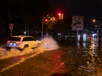 ROYAL OAK, MI - AUGUST 24, 2023: After a severe thunderstorm that included a tornado warning rolled through Metro-Detroit, Royal Oak, MI saw...