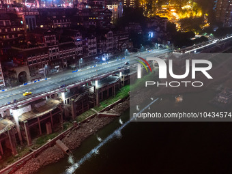 CHONGQING, CHINA - NOVEMBER 18, 2022 - (FILE) The picture shows the Hongya Cave landscape lighting is temporarily closed and the scenic area...